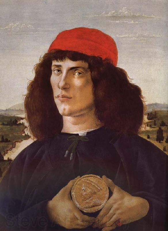 Sandro Botticelli Medici portrait of the man card Norge oil painting art